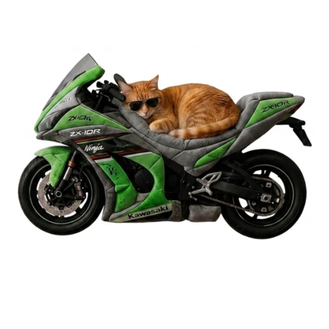 PurrRace™ – Cozy Motorcycle Cat Bed
